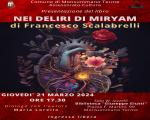 21 marzo 2024 Presentazione libro “NEI DELIRI DI MIRYAM” in Biblioteca