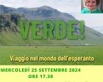 25 settembre 2024 Presentazione libro "VERDE! Viaggio nel mondo dell'Esperanto" in Biblioteca