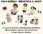 21 novembre 2025 Letture italiano/albanese per bimbi da 4 a 8 anni in Biblioteca